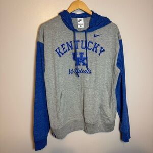 NIKE KENTUCKY WILDCATS WOMENS GREY COLORBLOCK HOODED SWEATSHIRT NWT X-LARGE
